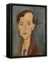 Portrait of Frans Hellens (1881-1972) Par Modigliani, Amedeo (1884-1920). Oil on Canvas, Size : 46X-Amedeo Modigliani-Framed Stretched Canvas