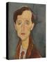 Portrait of Frans Hellens (1881-1972) Par Modigliani, Amedeo (1884-1920). Oil on Canvas, Size : 46X-Amedeo Modigliani-Stretched Canvas