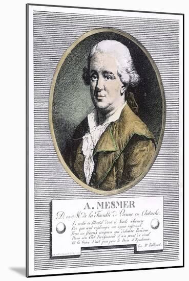 Portrait of Franz Anton Mesmer Who Discovered "Animal Magnetism" or Mesmerism-W. Pallissot-Mounted Art Print