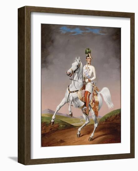 Portrait of Franz Joseph I of Austria on Horseback, 1855-Lilly König-Framed Giclee Print