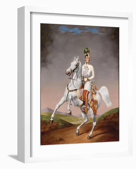 Portrait of Franz Joseph I of Austria on Horseback, 1855-Lilly König-Framed Giclee Print