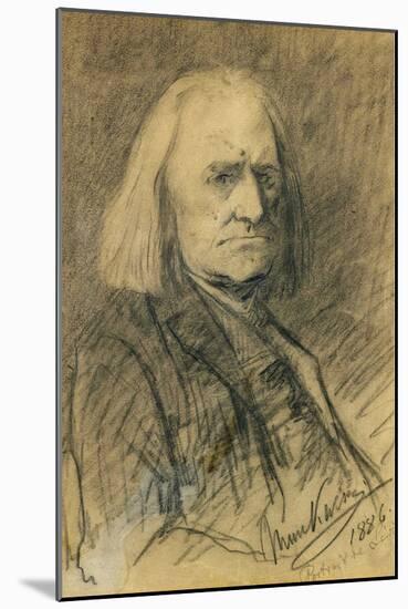 Portrait of Franz Liszt (1811-1886) by Munkacsy, Mihaly (1844-1900)-Mihaly Munkacsy-Mounted Giclee Print