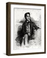 Portrait of Franz Liszt (1811-86) August 1832-Achille Deveria-Framed Giclee Print