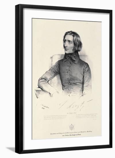 Portrait of Franz Liszt (1811-86)-Fritz Kriehuber-Framed Giclee Print