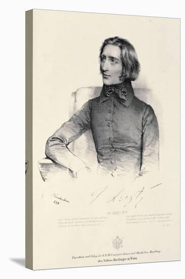 Portrait of Franz Liszt (1811-86)-Fritz Kriehuber-Stretched Canvas