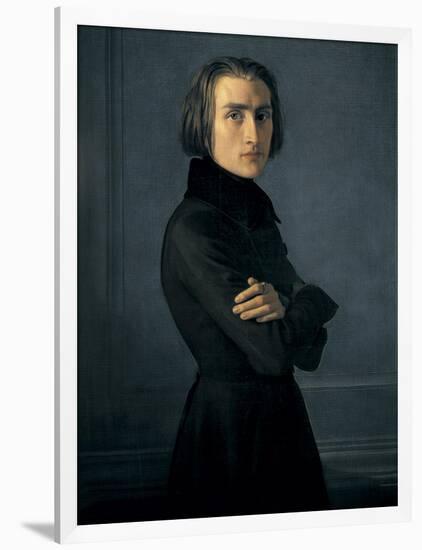 Portrait of Franz Liszt-Henri Lehmann-Framed Art Print