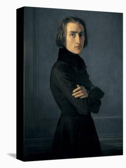 Portrait of Franz Liszt-Henri Lehmann-Stretched Canvas