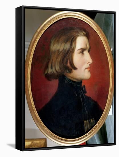 Portrait of Franz Liszt-Charles Edouard Boutibonne-Framed Stretched Canvas