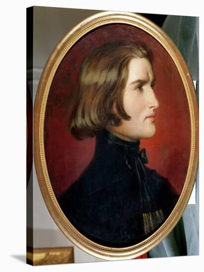 Portrait of Franz Liszt-Charles Edouard Boutibonne-Stretched Canvas