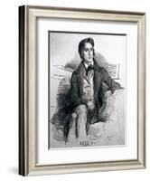 Portrait of Franz Liszt-Achille Deveria-Framed Giclee Print