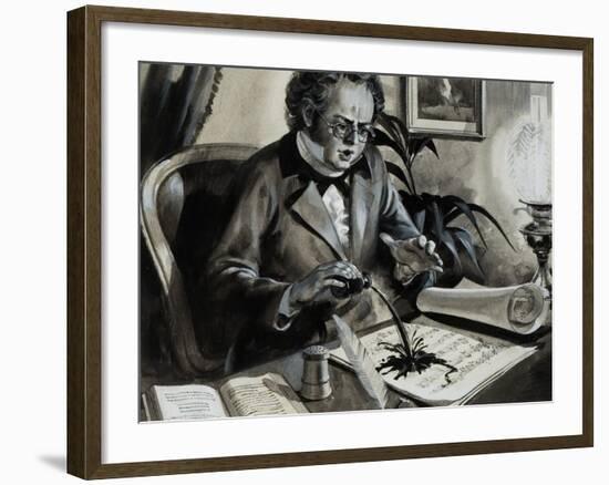 Portrait of Franz Schubert-Andrew Howat-Framed Giclee Print