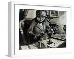 Portrait of Franz Schubert-Andrew Howat-Framed Giclee Print