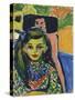 Portrait of Franzi in Front of Carved Chair, 1910-Ernst Ludwig Kirchner-Stretched Canvas