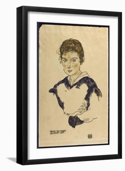 Portrait of Fraulein Toni Rieger-Egon Schiele-Framed Giclee Print