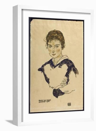 Portrait of Fraulein Toni Rieger-Egon Schiele-Framed Giclee Print