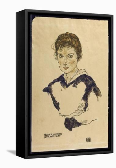 Portrait of Fraulein Toni Rieger-Egon Schiele-Framed Stretched Canvas