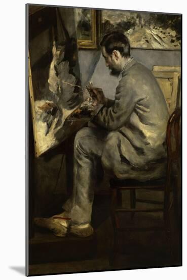 Portrait of Frederic Bazille Painting 'The Heron in Flight,' 1867-Pierre-Auguste Renoir-Mounted Art Print