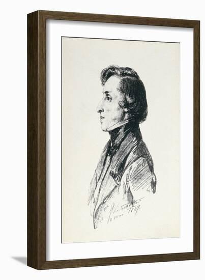 Portrait of Frederic Chopin (1810-49) 1847-Franz Xaver Winterhalter-Framed Giclee Print