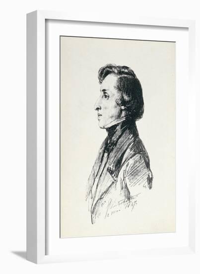 Portrait of Frederic Chopin (1810-49) 1847-Franz Xaver Winterhalter-Framed Giclee Print