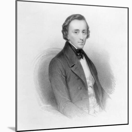 Portrait of Frederic Chopin (1810-49) Polish Composer and Pianist-Ary Scheffer-Mounted Giclee Print