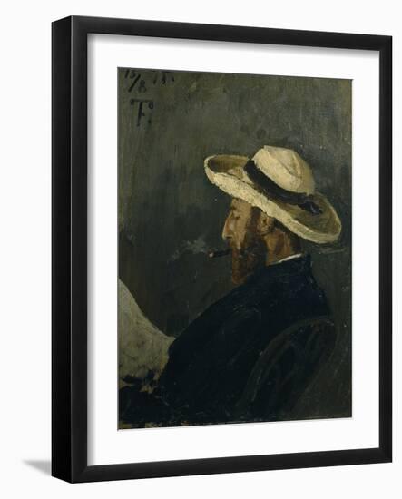 Portrait of Fredrik Collett, 1875 oil on board-Fritz Thaulow-Framed Giclee Print