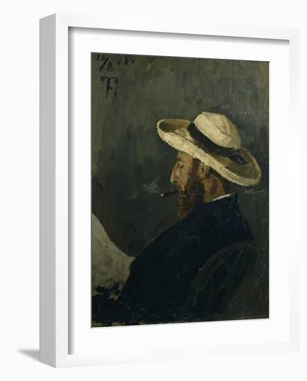 Portrait of Fredrik Collett, 1875 oil on board-Fritz Thaulow-Framed Giclee Print