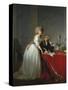 Portrait of French chemist Antoine Laurent Lavoisier with wife, 1788-Jacques Louis David-Stretched Canvas