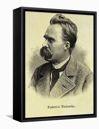 Portrait of Friedrich Nietzsche-Stefano Bianchetti-Framed Stretched Canvas