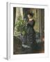 Portrait of Fru Lisen Samson, Nee Hirsch, Arranging Flowers at a Window, 1881-Anders Leonard Zorn-Framed Giclee Print