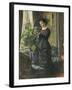 Portrait of Fru Lisen Samson, Nee Hirsch, Arranging Flowers at a Window, 1881-Anders Leonard Zorn-Framed Giclee Print