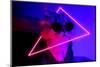 Portrait of Funny Party Cat in Clothes and Sunglasses with Neon Light-Daria Kulkova-Mounted Photographic Print