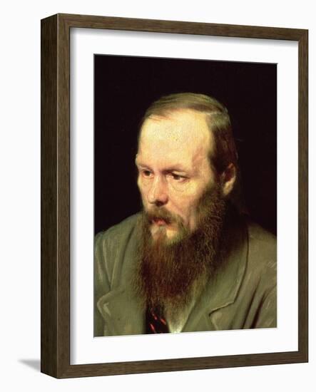 Portrait of Fyodor Dostoyevsky (1821-81) 1872-Vasili Grigorevich Perov-Framed Giclee Print