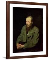 Portrait of Fyodor Dostoyevsky (1821-81) 1872-Vasili Grigorevich Perov-Framed Giclee Print