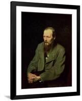 Portrait of Fyodor Dostoyevsky (1821-81) 1872-Vasili Grigorevich Perov-Framed Giclee Print