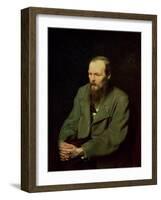 Portrait of Fyodor Dostoyevsky (1821-81) 1872-Vasili Grigorevich Perov-Framed Giclee Print