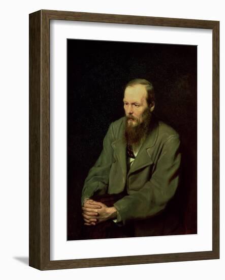 Portrait of Fyodor Dostoyevsky (1821-81) 1872-Vasili Grigorevich Perov-Framed Giclee Print