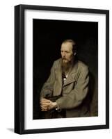 Portrait of Fyodor Dostoyevsky-Vasili Grigorevich Perov-Framed Art Print