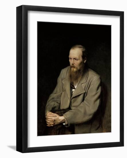 Portrait of Fyodor Dostoyevsky-Vasili Grigorevich Perov-Framed Art Print