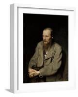 Portrait of Fyodor Dostoyevsky-Vasili Grigorevich Perov-Framed Art Print