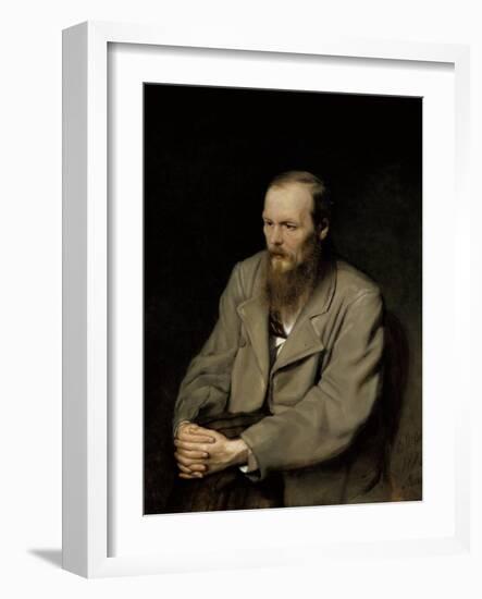 Portrait of Fyodor Dostoyevsky-Vasili Grigorevich Perov-Framed Art Print