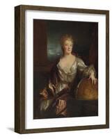 Portrait of Gabrielle Emilie Le Tonnelier De Breteuil, Marquise Du Chatelet-Nicolas de Largilliere-Framed Giclee Print