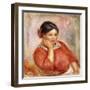 Portrait of Gabrielle in a Red Blouse, 1896-Pierre-Auguste Renoir-Framed Giclee Print