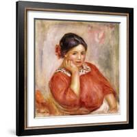 Portrait of Gabrielle in a Red Blouse, 1896-Pierre-Auguste Renoir-Framed Giclee Print