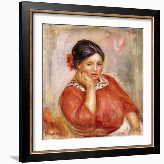 Portrait of Gabrielle in a Red Blouse, 1896-Pierre-Auguste Renoir-Framed Giclee Print