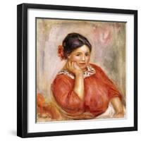 Portrait of Gabrielle in a Red Blouse, 1896-Pierre-Auguste Renoir-Framed Giclee Print