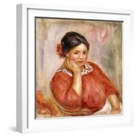 Portrait of Gabrielle in a Red Blouse, 1896-Pierre-Auguste Renoir-Framed Giclee Print