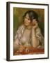 Portrait of Gabrielle Renard (1878-1959) or Gabrielle with Rose, 1911-Pierre-Auguste Renoir-Framed Giclee Print