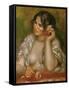 Portrait of Gabrielle Renard (1878-1959) or Gabrielle with Rose, 1911-Pierre-Auguste Renoir-Framed Stretched Canvas