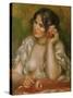 Portrait of Gabrielle Renard (1878-1959) or Gabrielle with Rose, 1911-Pierre-Auguste Renoir-Stretched Canvas