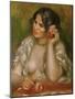 Portrait of Gabrielle Renard (1878-1959) or Gabrielle with Rose, 1911-Pierre-Auguste Renoir-Mounted Giclee Print